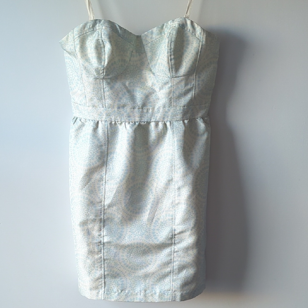 American Eagle Outfitters Strapless Light Green Shimmer Dress 8